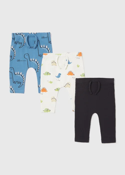 Baby 3 Pack Dino Print Leggings (Newborn-23mths) - 9-12 months Image 1