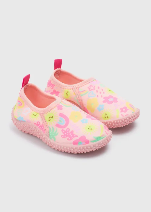 Girls Multicolour Happy Sun Swim Shoes (Younger 4-12) - 4 Infants Image 1