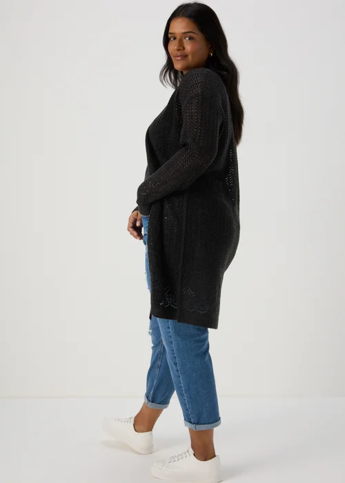 Black Pointelle Cardigan - S Image 4