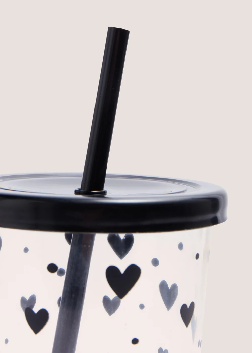 Black Hearts Tumbler With Straw (18x10cm) Image 2