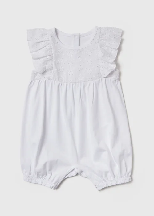 Baby White Printed Romper (Newborn-18mths) - 0-3 months Image 1