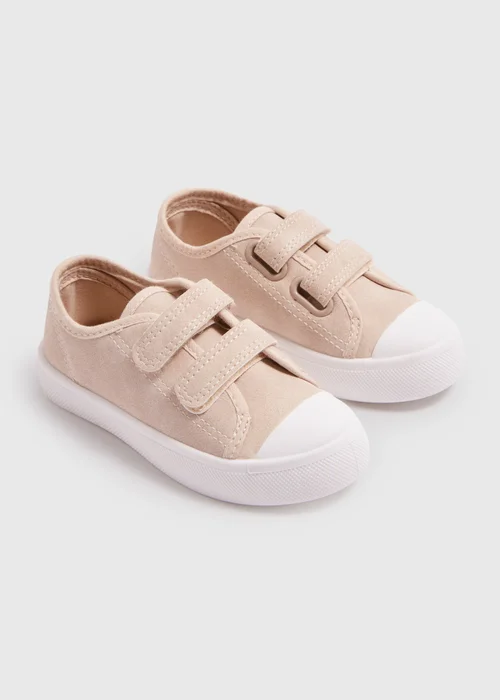 Boys Stone PU Strap Trainers (Younger 4-12) - Size 4 Infants Image 1