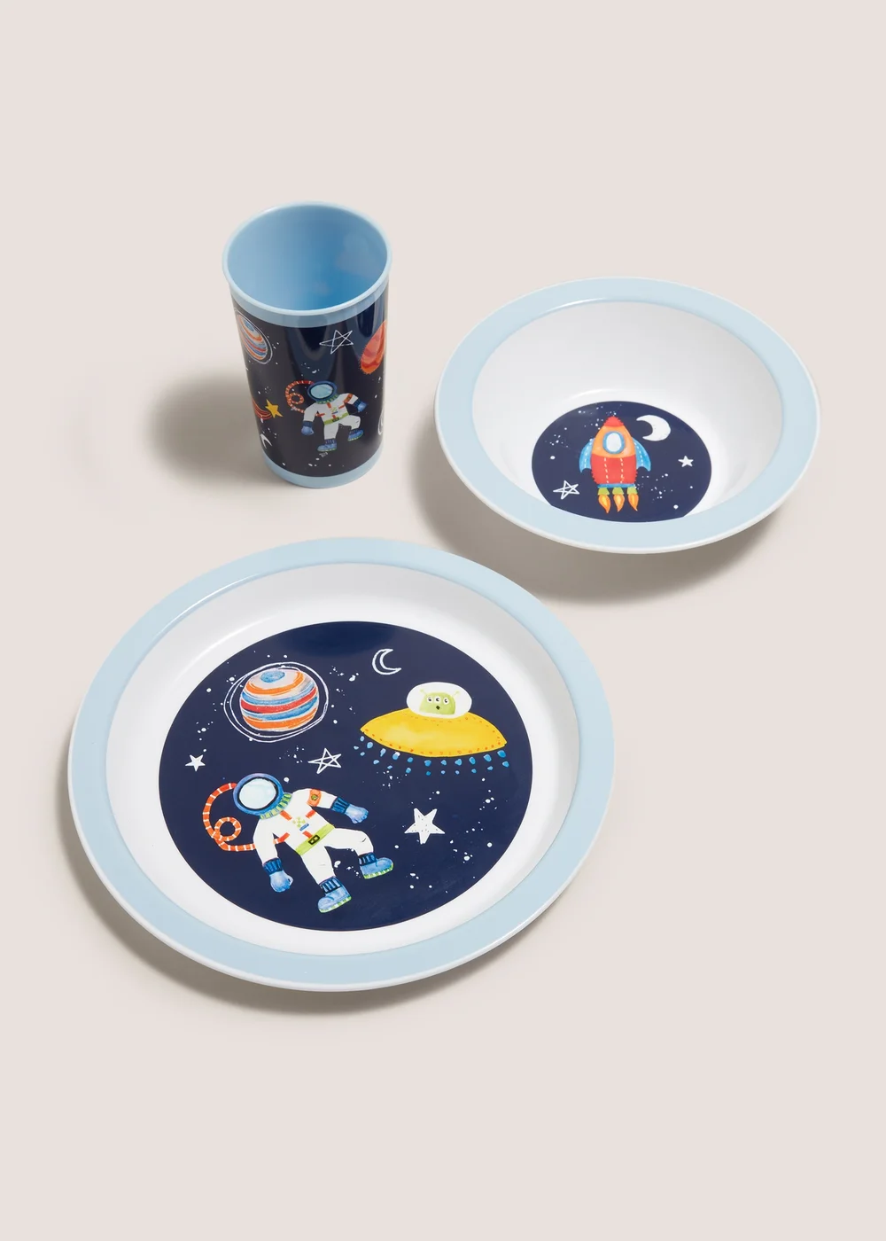 Kids 3 Piece Space Dinner Set Image 1