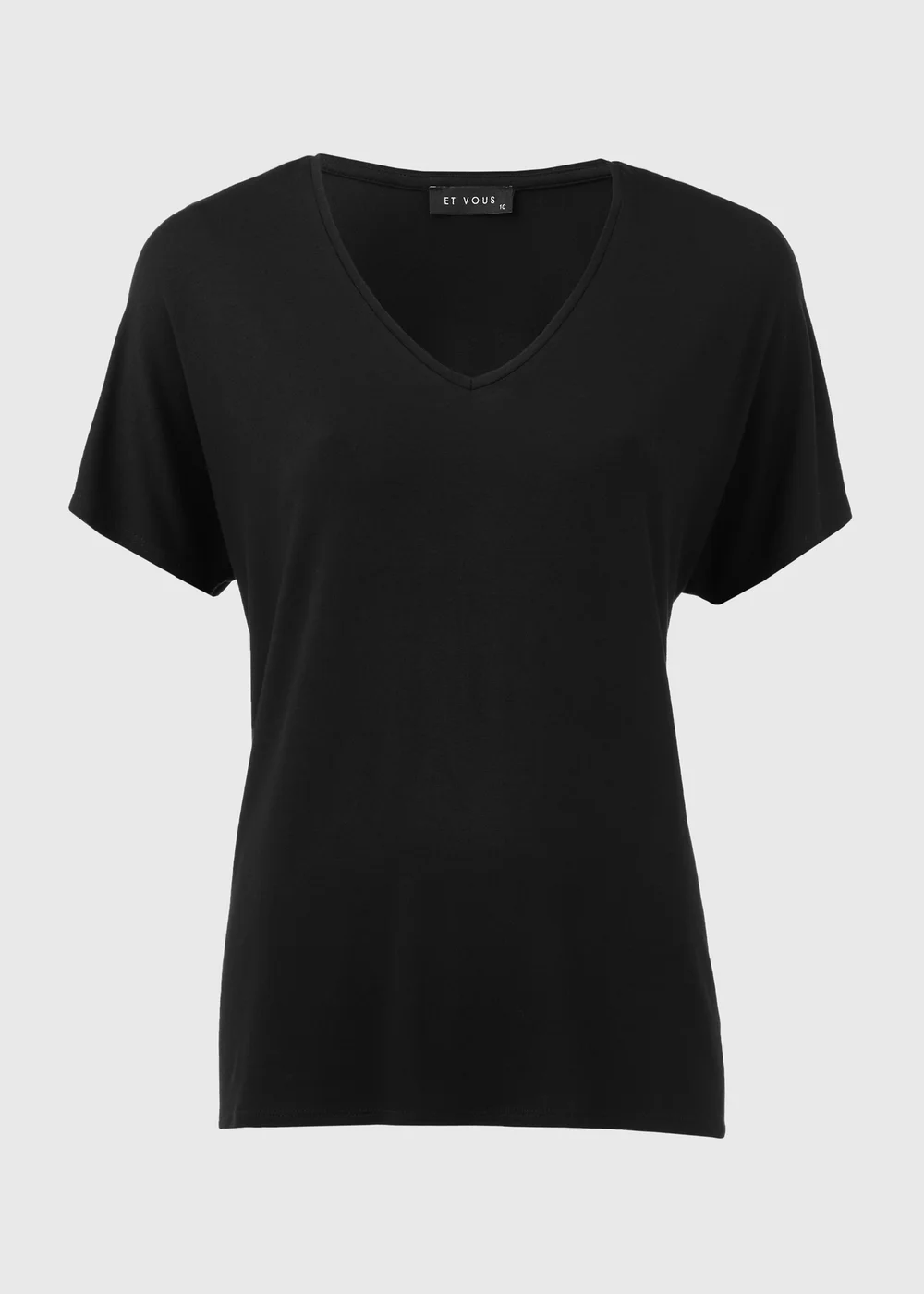 Et Vous Black Classic V Neck T-Shirt - 8 Image 5