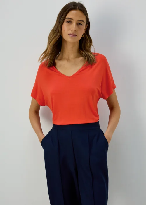 Et Vous Red V Neck T-Shirt - 8 Image 3