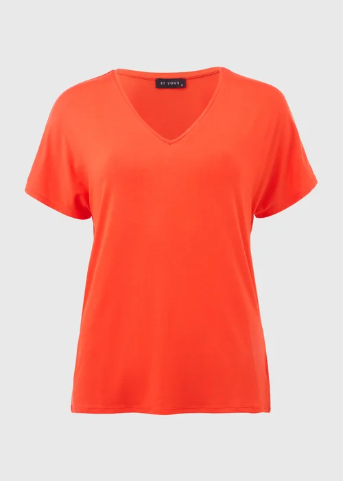 Et Vous Red V Neck T-Shirt - 8 Image 5