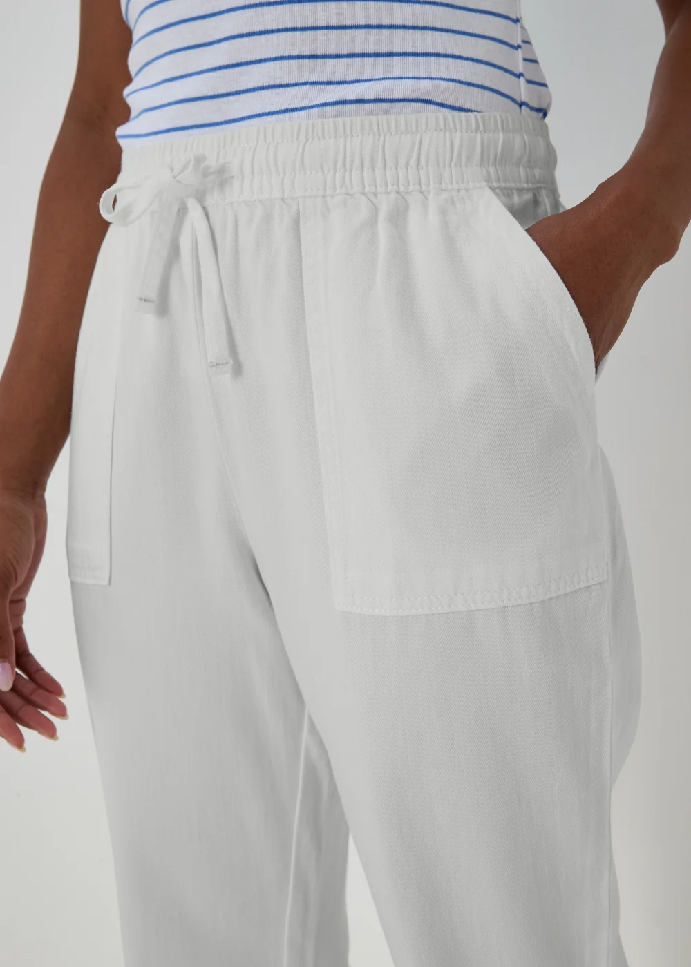 White Utility Joggers - Size 8 Image 3