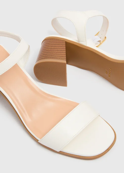 White Causal Block Heels - Size 3 Image 2
