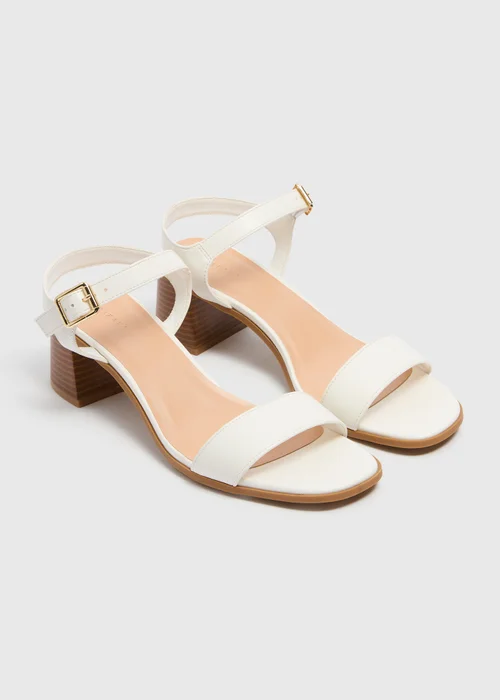 White Causal Block Heels - Size 3 Image 1