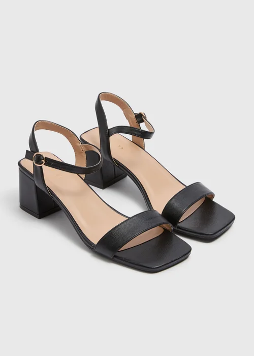 Black Low Block Heels - Size 3 Image 1