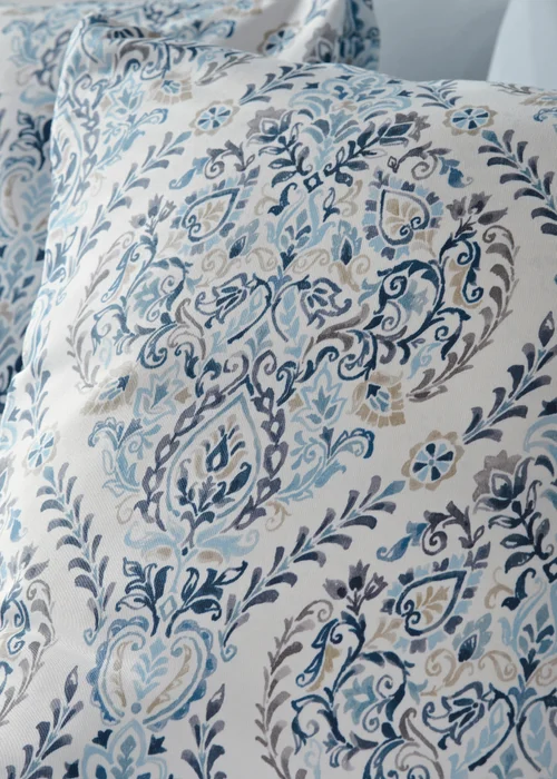 Blue Indigo Damask Duvet Set - Single Image 2