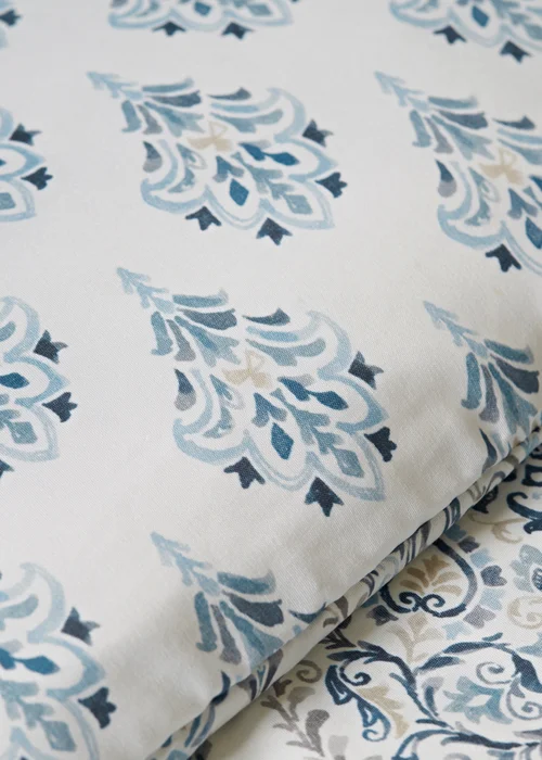 Blue Indigo Damask Duvet Set - Single Image 3