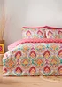 Multicoloured Damask Global Duvet Cover Set - Single Image 1