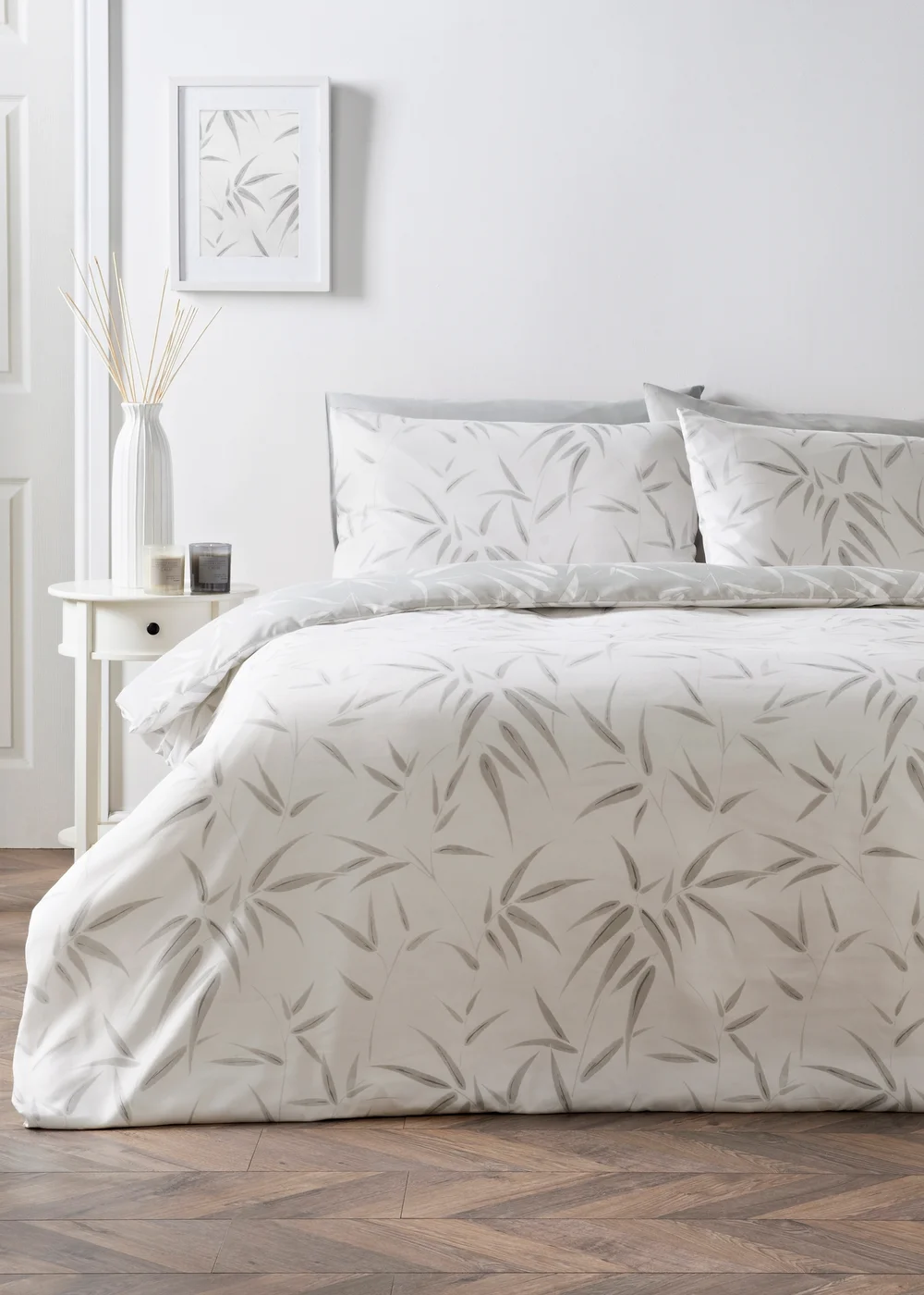 Grey Bamboo Duvet Set - Single Image 1
