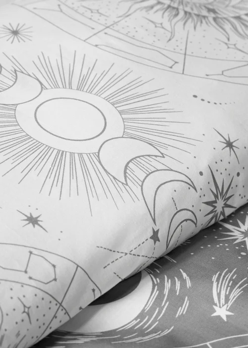 Grey Celestial Duvet Set - Single Image 3