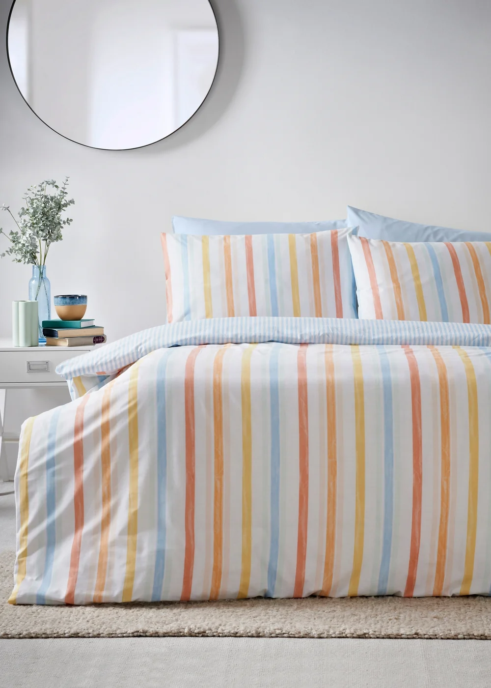 Multicolour Sorbet Stripe Duvet Set - Single Image 1