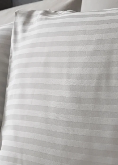 Grey Stripe Satin Duvet Set - Super king Image 2