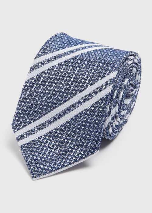 Taylor & Wright Navy Stripe Design Tie - One Size Image 1