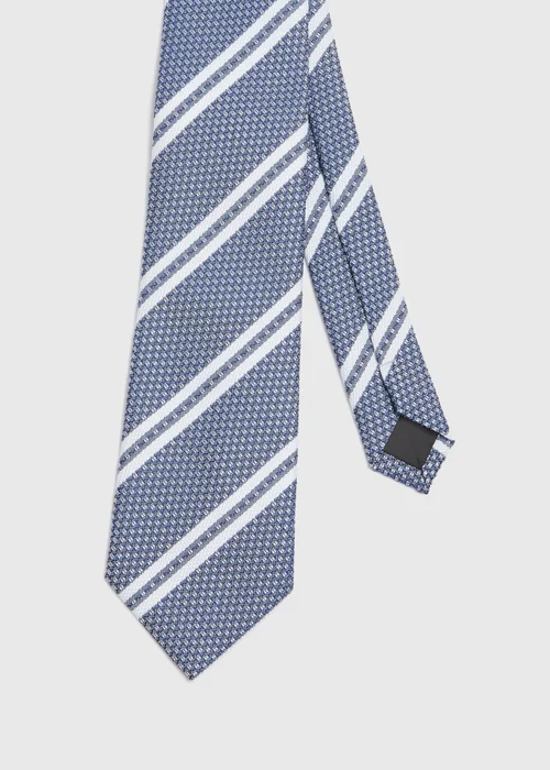 Taylor & Wright Navy Stripe Design Tie - One Size Image 2