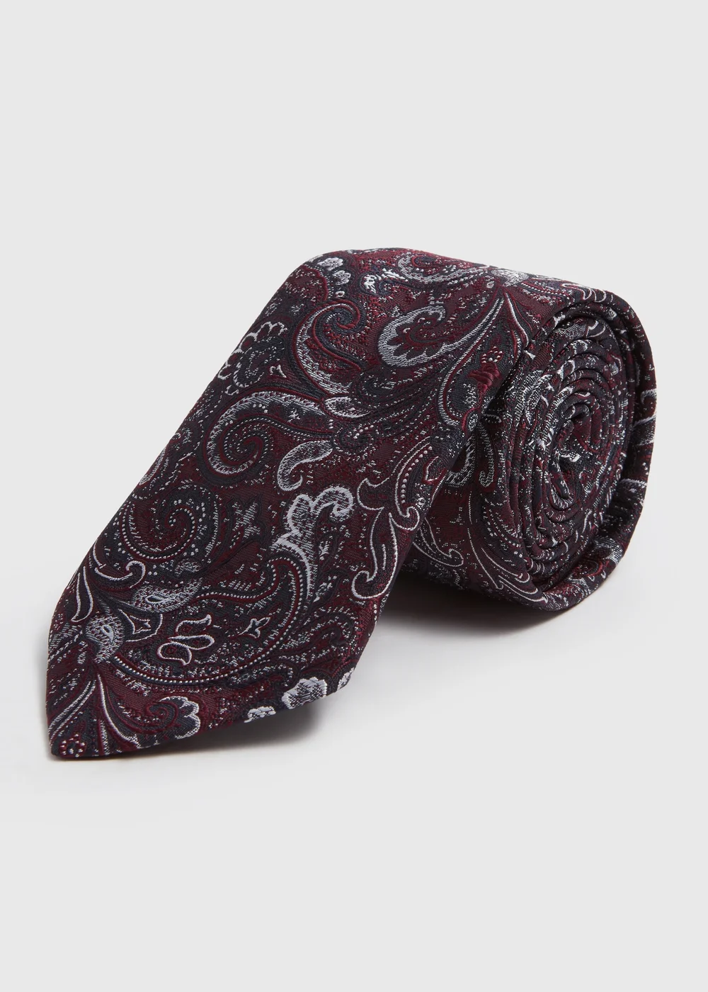 Taylor & Wright Burgundy Paisley Design Tie - One Size Image 1
