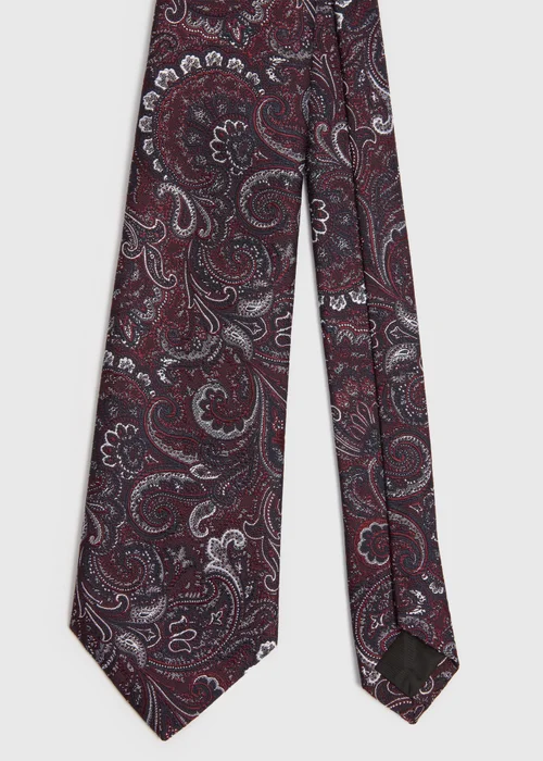 Taylor & Wright Burgundy Paisley Design Tie - One Size Image 2