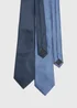 2 Pack Navy & Blue Geo Design Tie - One Size Image 2