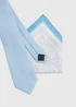 Taylor & Wright Steel Blue Tie & Geo Design Pocket Square Set - One Size Image 2