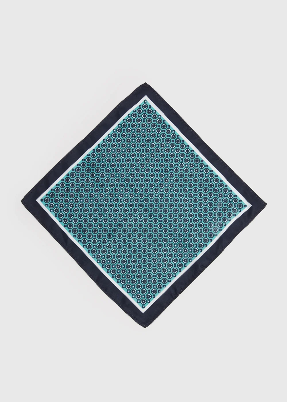 Mint Geo Circle Print Pocket Square - One Size Image 2