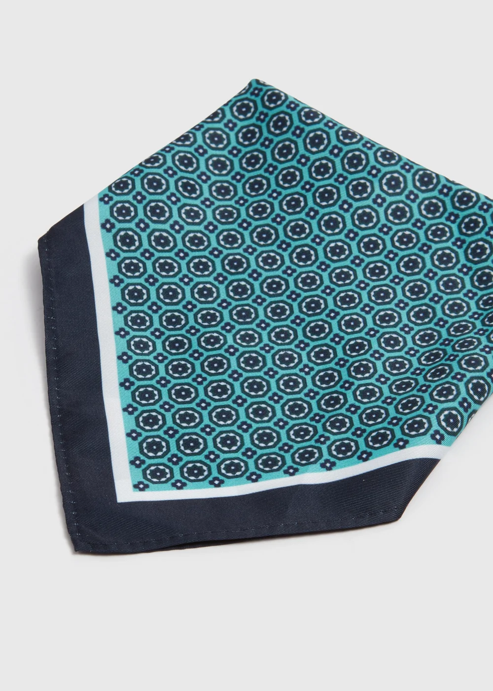 Mint Geo Circle Print Pocket Square - One Size Image 1