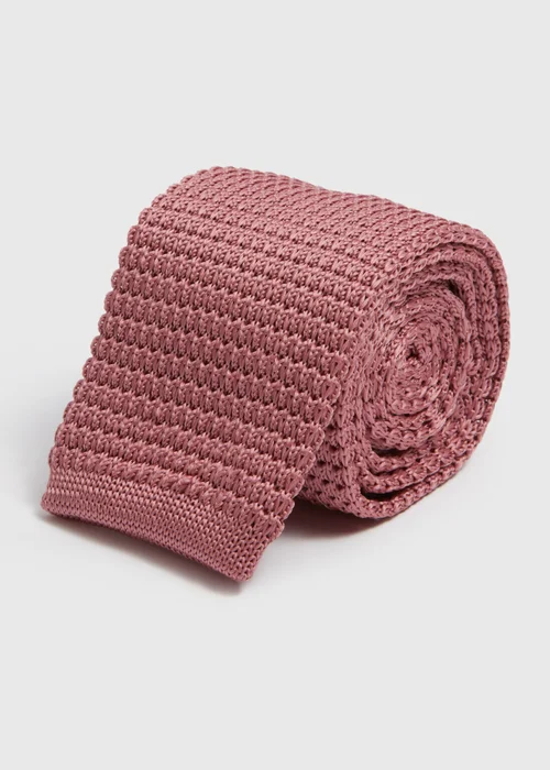 Taylor & Wright Pink Knitted Tie - One Size Image 1