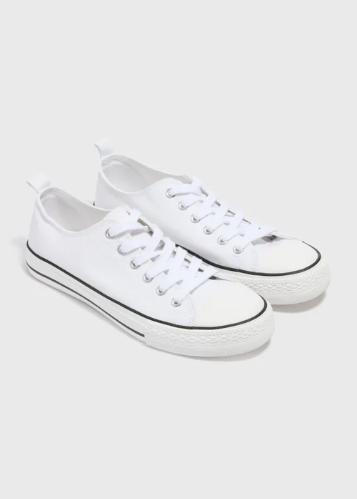 White Toe Cap Canvas Shoes - Size 3 Image 1