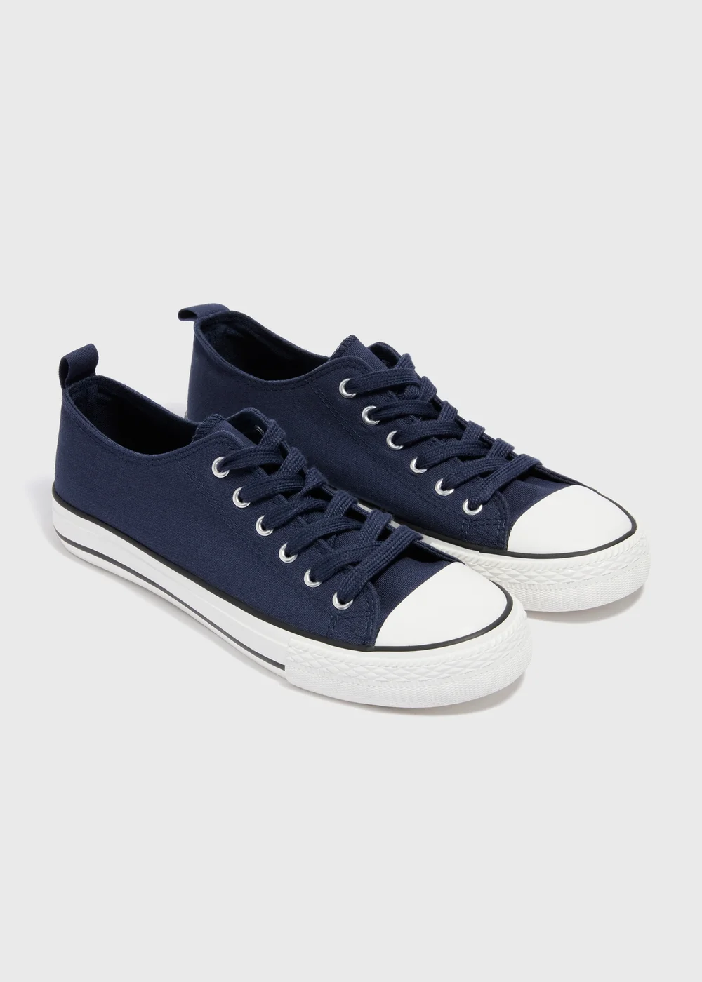 Navy Toe Cap Canvas Trainers - 3 Image 1
