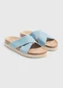 Blue Stripe Cross Strap Jute Footbed Sandals - Size 3 Image 1