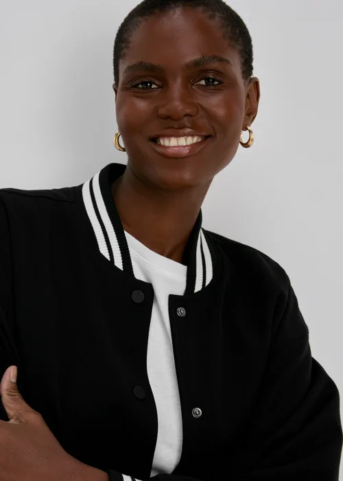 Black Varsity Bomber Jacket - 8 Image 3