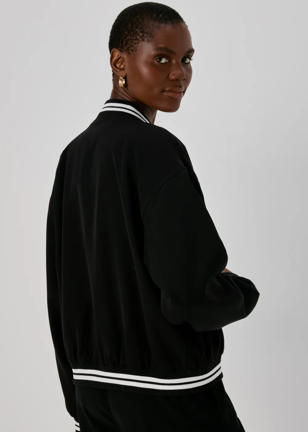 Black Varsity Bomber Jacket - 8 Image 2