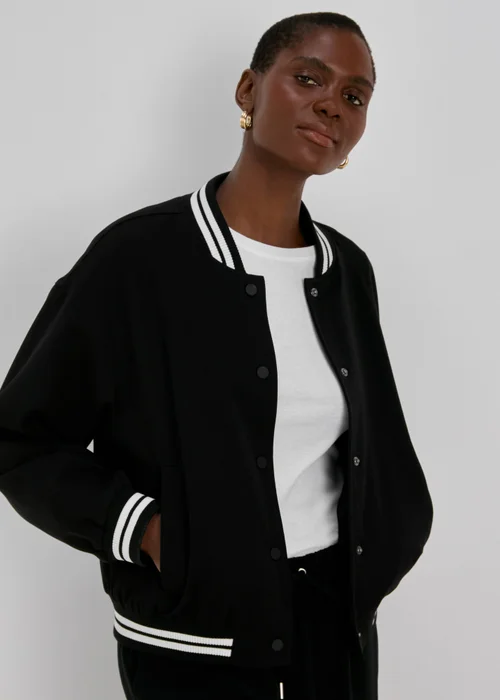 Black Varsity Bomber Jacket - 8 Image 1