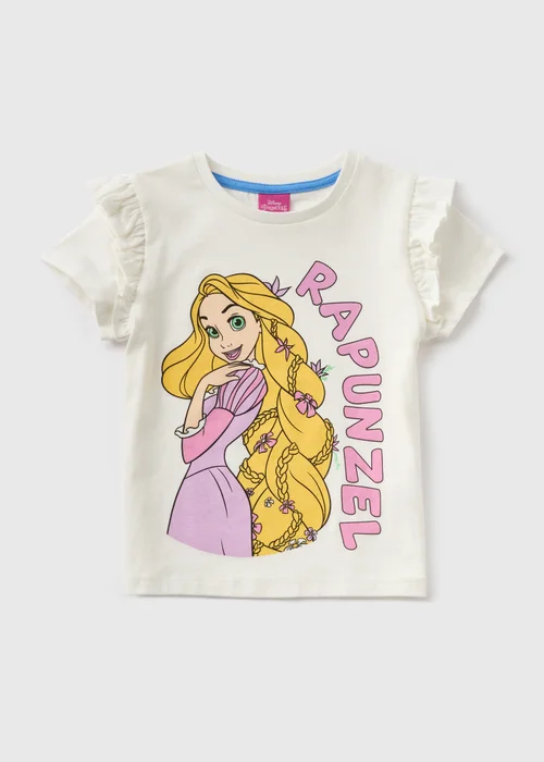 Disney Girls White Rapunzel T-Shirt (1-8yrs) - 1-1.5 Yrs Image 1