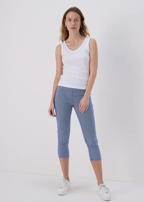 Blue Rosie Stripe Crop Jeggings - 8 Image 4