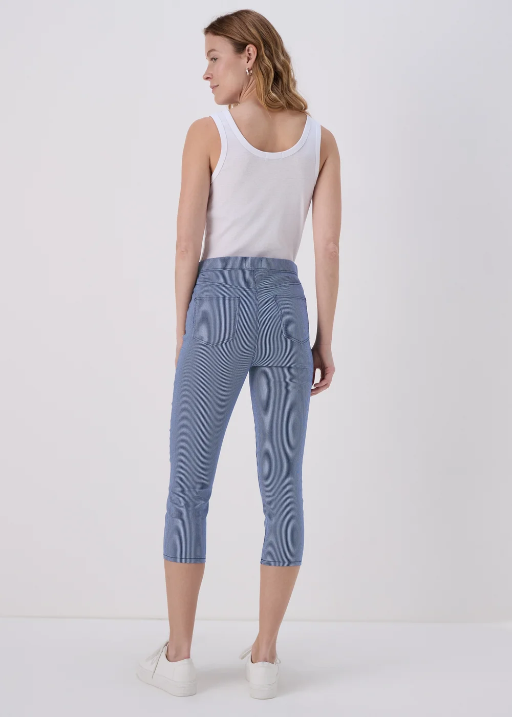 Blue Rosie Stripe Crop Jeggings - 8 Image 2