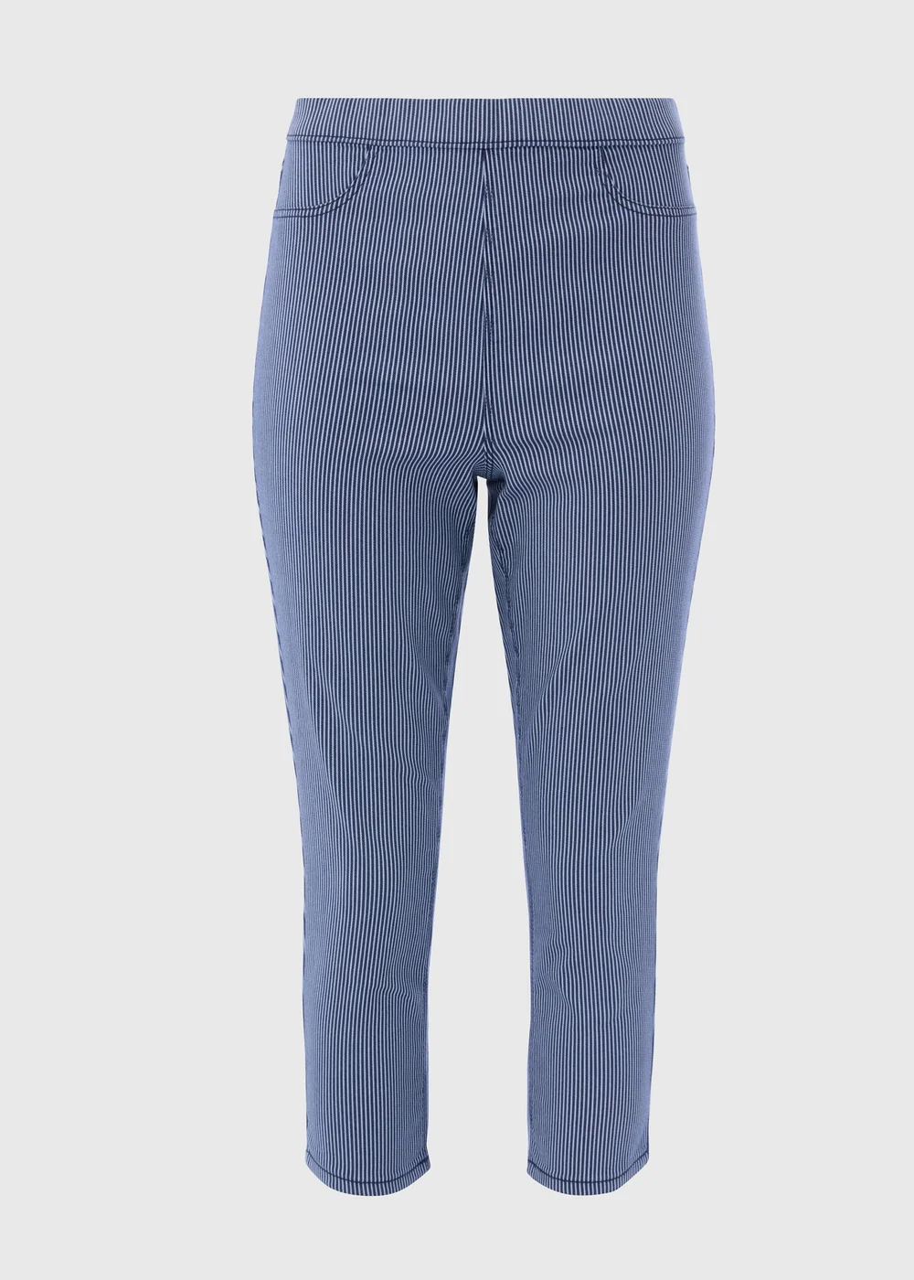 Blue Rosie Stripe Crop Jeggings - 8 Image 5