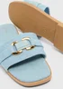 Blue Buckle Trim Mule Sandals - Size 3 Image 2