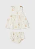 Sophie la Girafe Girls Cream Crinkle Dress & Knickers Set (Newborn-23mths) - Newborn Image 1
