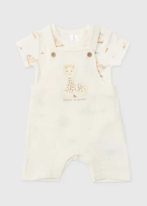 Sophie la Girafe Baby Oatmeal Bodysuit & Dungaree Set (Newborn-23mths) - 0-3 months Image 1
