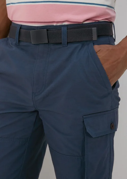 Lincoln Blue Belted Cargo Shorts - 32 Image 3