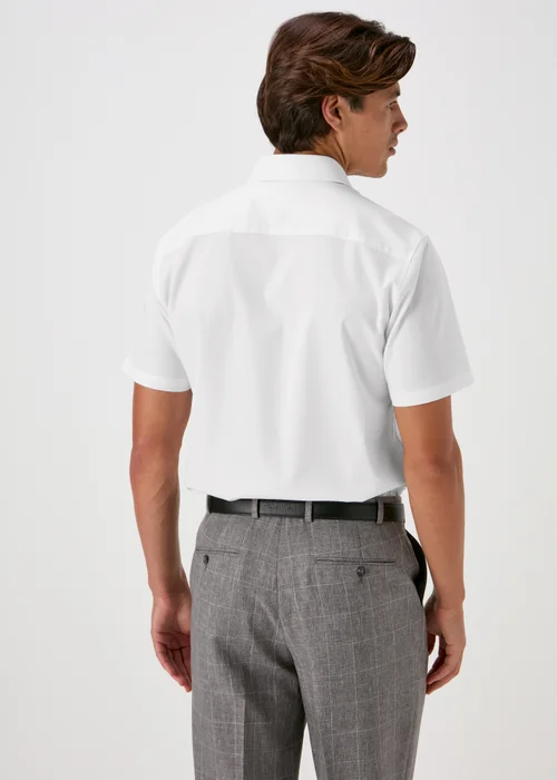 Taylor & Wright White Textured Short Sleeve Shirt - Small Image 2