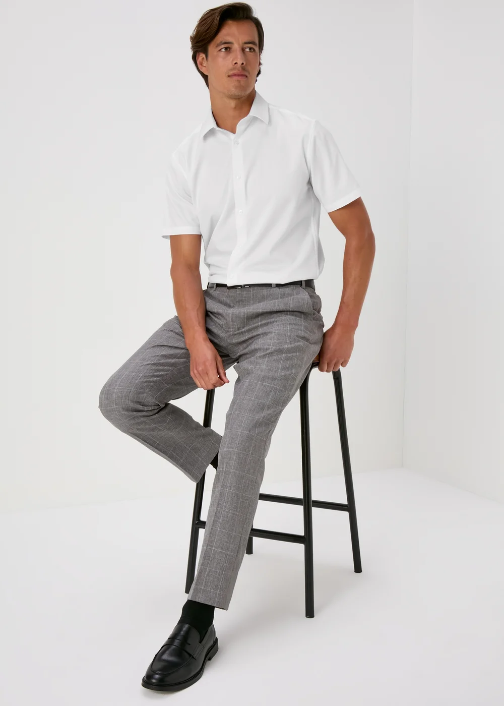Taylor & Wright White Textured Short Sleeve Shirt - Small Image 4