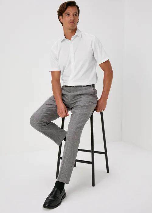 Taylor & Wright White Textured Short Sleeve Shirt - Small Image 4