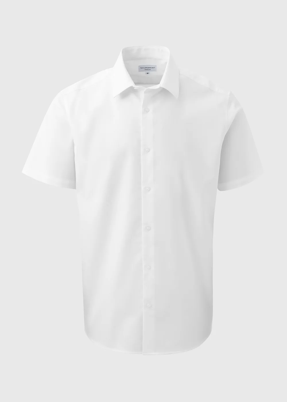 Taylor & Wright White Textured Short Sleeve Shirt - Small Image 5