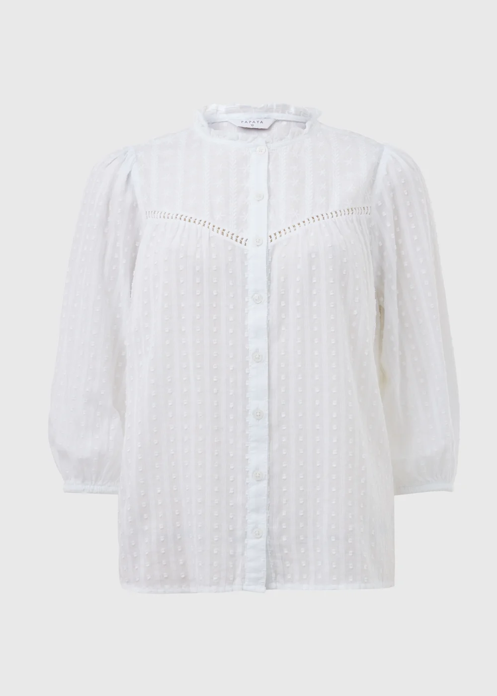 White Dobby Blouse - Size 8 Image 5