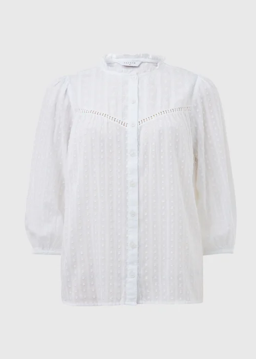 White Dobby Blouse - Size 8 Image 5